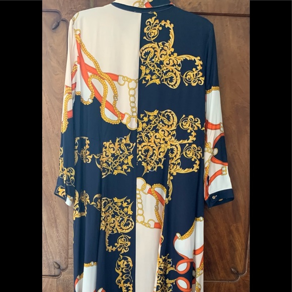 Marie Lund button front dress never worn. Versace’esque Print - Picture 3 of 6